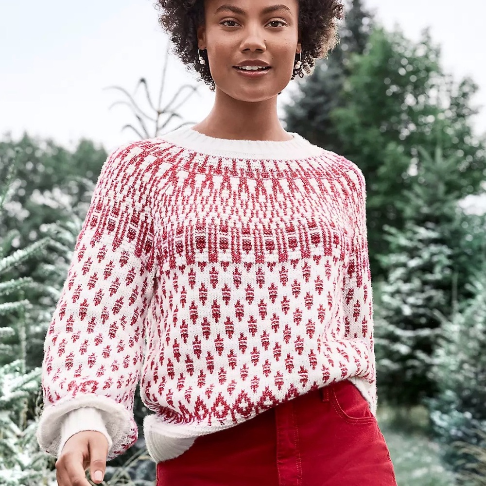 Ann Taylor Loft Fair Isle Sweater - Size Small